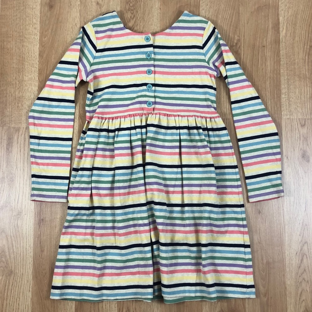 Hanna Anderson Long Sleeve Striped Dress 130 NWOT